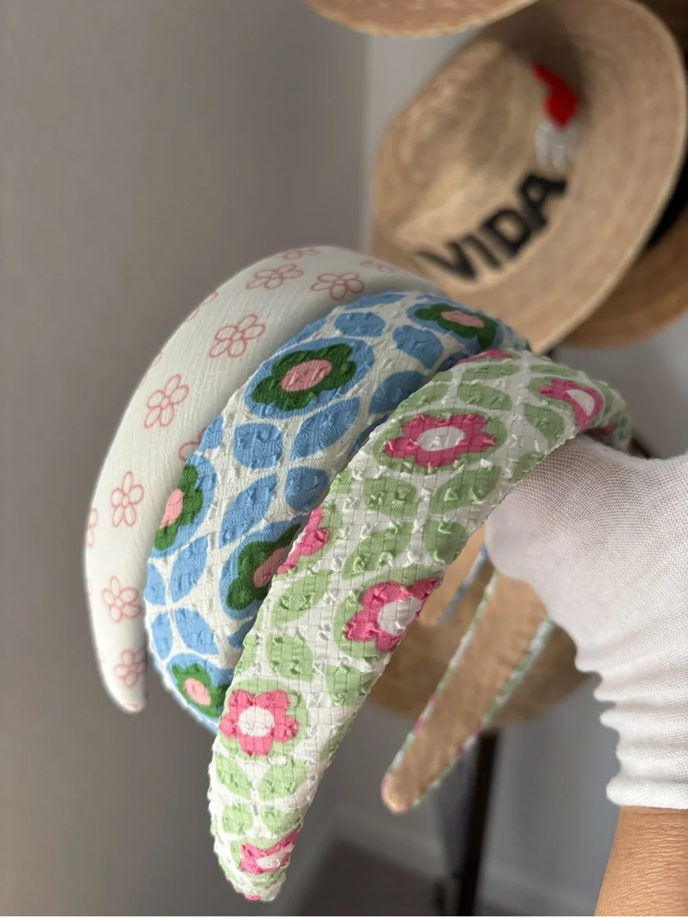🌸💕 3 Floral Padded Headband Set Cottagecore Boho Hair Accessories NWT